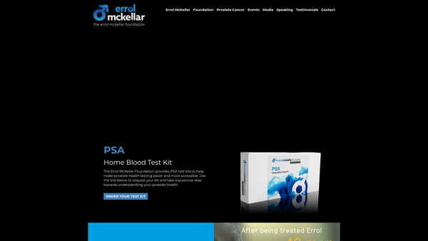 Screenshot of the The Errol Mckellar Foundation website