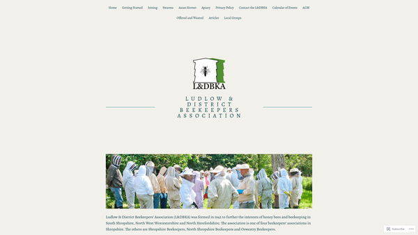 Screenshot of the Ludlow & District Beekeepers' Association website