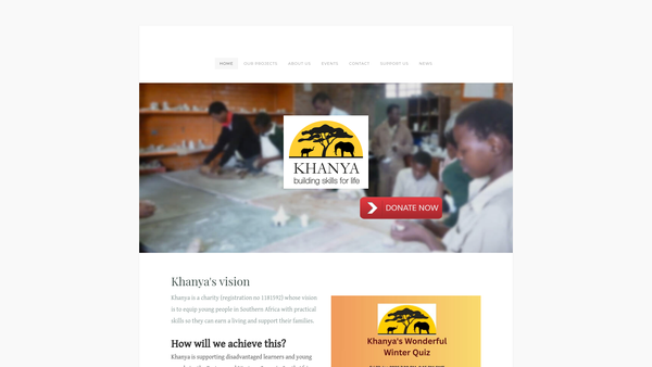 Screenshot of the Khanya website