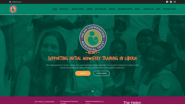 Screenshot of the The Helen Loewenstein Memorial Trust website