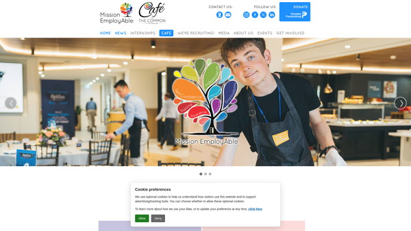 Screenshot of the Mission Employable website