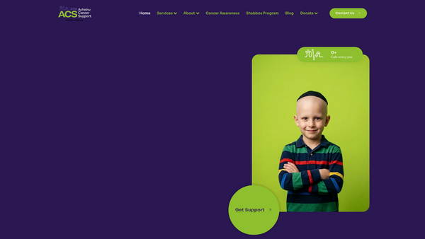 Screenshot of the Acheinu Cancer Support website