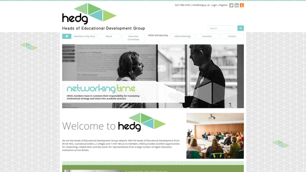 Screenshot of the Heads Of Educational Development Group website