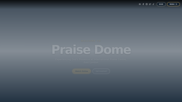 Screenshot of the International Praise Centre website