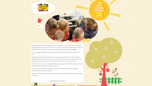 Screenshot of the Beetley And District Pre-School website