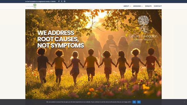 Screenshot of the Le Ciel Foundation website