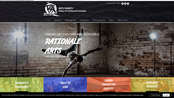 Screenshot of the Rationale Arts website
