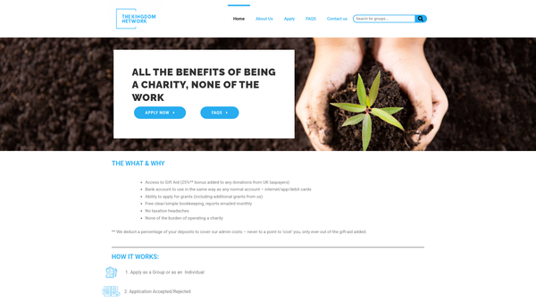 Screenshot of the The Kingdom Network website