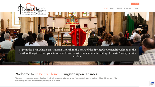 Screenshot of the St John The Evangelist, Kingston Upon Thames website