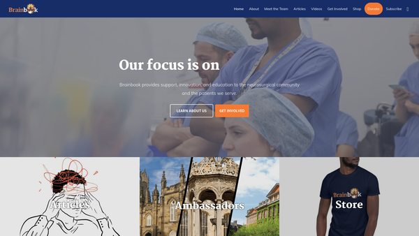 Screenshot of the Brainbook website
