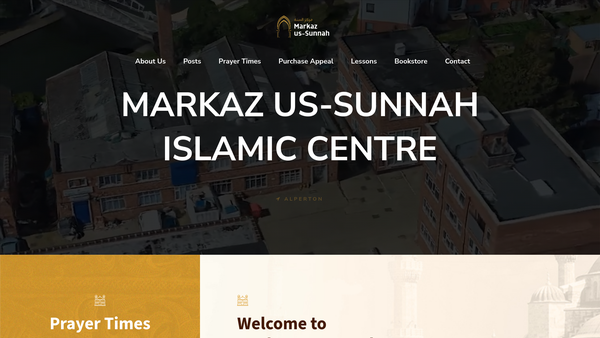 Screenshot of the Markaz Us-Sunnah website