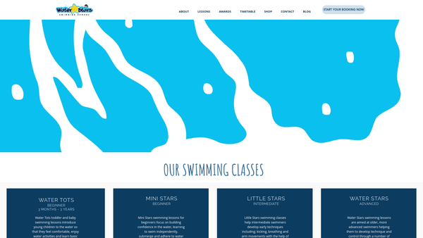 Screenshot of the Water Stars Foundation website