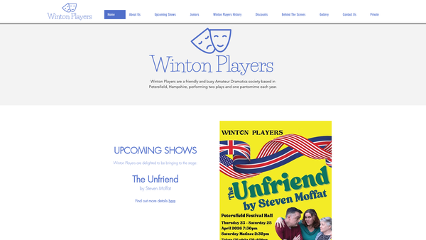 Screenshot of the Winton Players website