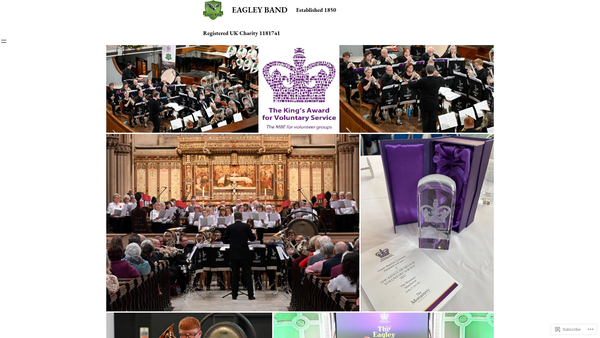 Screenshot of the Eagley Band website