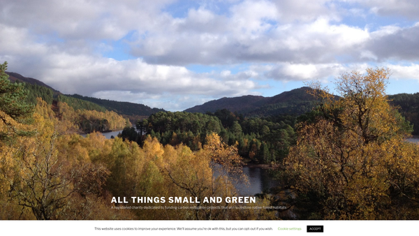 Screenshot of the All Things Small And Green website