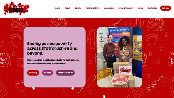 Screenshot of the Period Power website