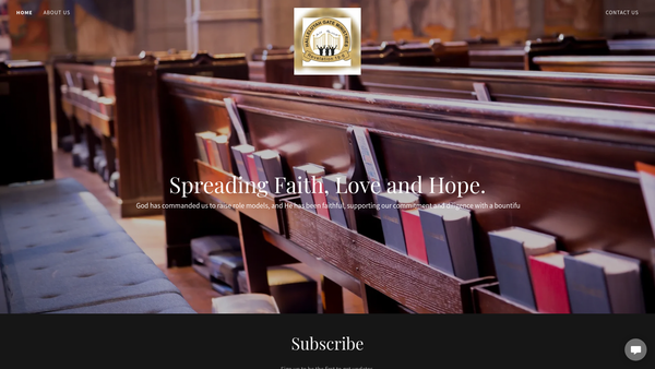Screenshot of the Halleluyah Gate Ministries website