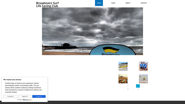 Screenshot of the Broadstairs Surf Life Saving Club website