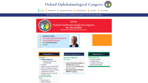 Screenshot of the The Oxford Ophthalmological Congress website