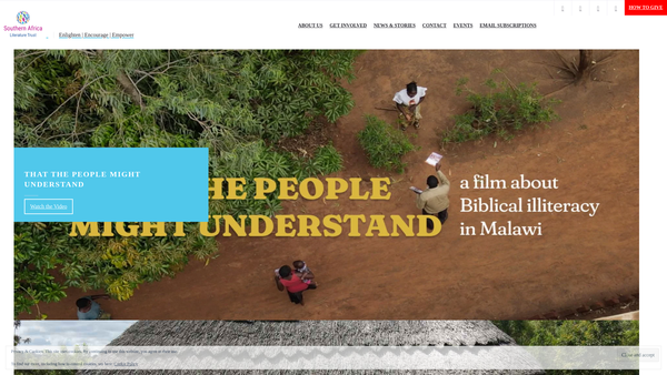 Screenshot of the Southern Africa Literature Trust website