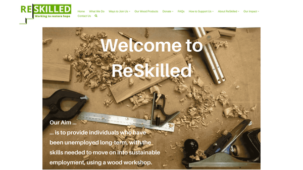 Screenshot of the Reskilled website