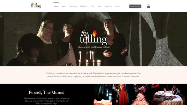 Screenshot of the The Telling website