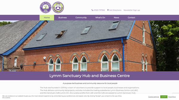 Screenshot of the The Lymm Sanctuary Hub Limited website
