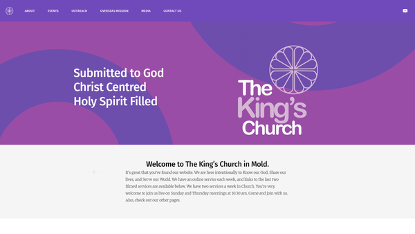 Screenshot of the King's Christian Centre - Mold website