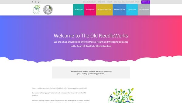 Screenshot of the The Old Needle Works Foundation website