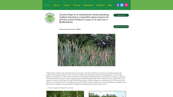 Screenshot of the Country Days Limited website