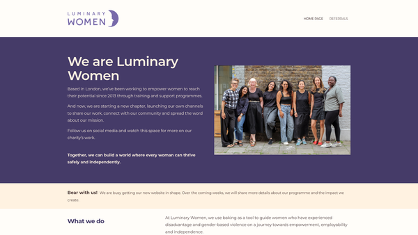 Screenshot of the Luminary Limited website