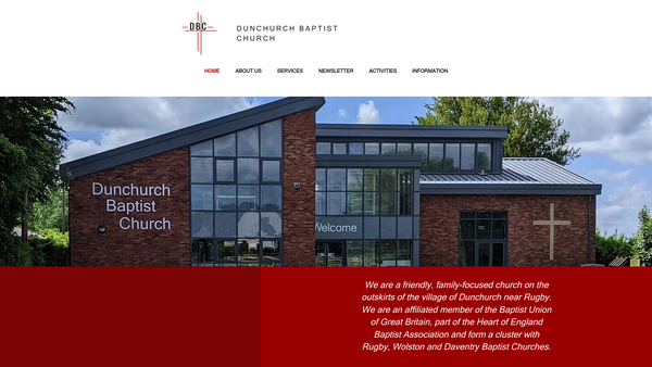 Screenshot of the Dunchurch Baptist Church website