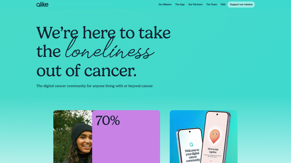 Screenshot of the Alike website