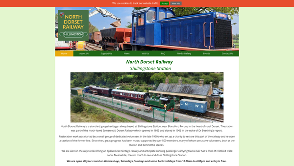 Screenshot of the North Dorset Railway website