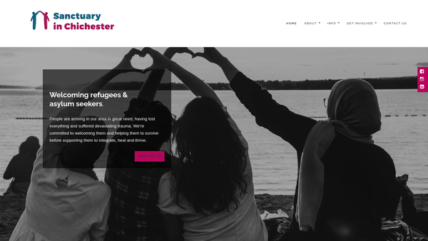 Screenshot of the Sanctuary In Chichester CIO website