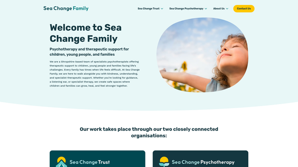Screenshot of the The Sea Change Trust website