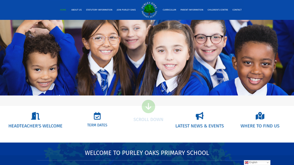 Screenshot of the Friends Of Purley Oaks Primary School website