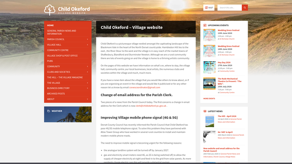 Screenshot of the Queen Elizabeth 2 Playing Field, Child Okeford, Charitable Trust website