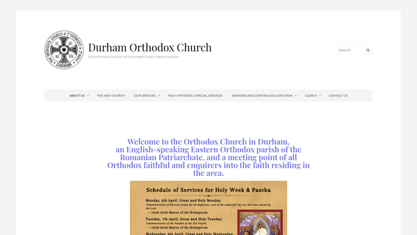 Screenshot of the The Orthodox Church Of St Cuthbert And St Bede, Durham website