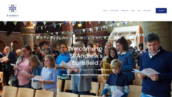 Screenshot of the The Parochial Church Council Of The Ecclesiastical Parish Of St. Andrew's, Earlsfield website