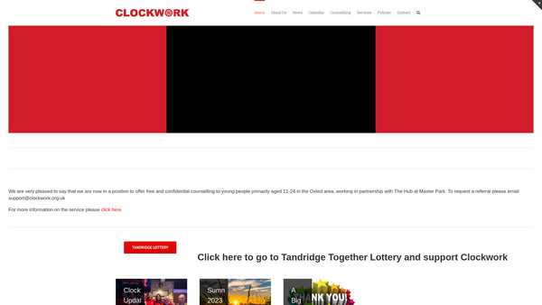 Screenshot of the The Clockwork Charitable Trust website