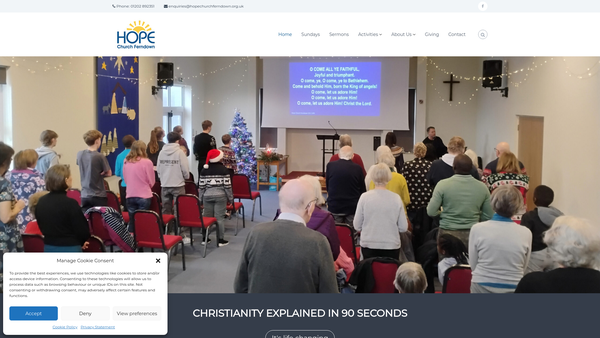 Screenshot of the Hope Church Ferndown website