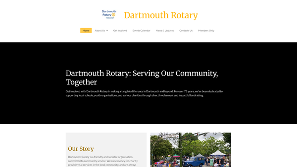 Screenshot of the Dartmouth Rotary Club Trust Fund website