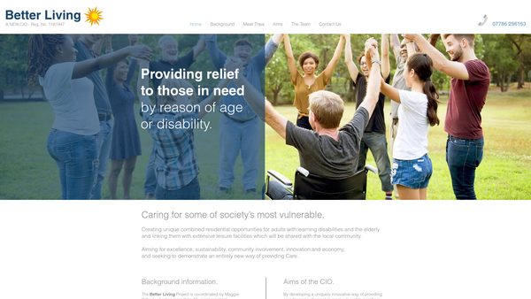 Screenshot of the Better Living website
