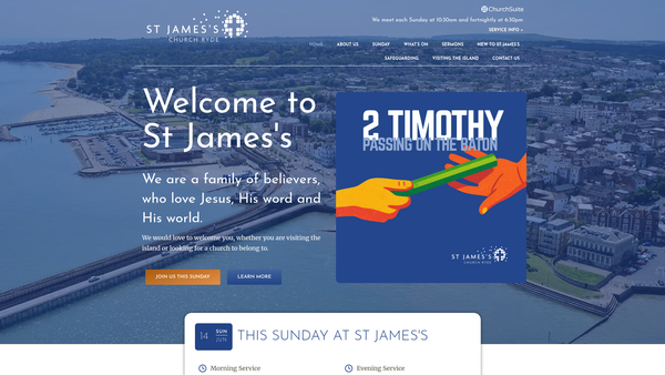 Screenshot of the St James's Church, Ryde website