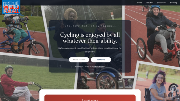 Screenshot of the Solihull Wheels For All website