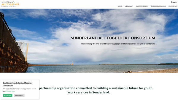 Screenshot of the Sunderland All Together Consortium CIO website