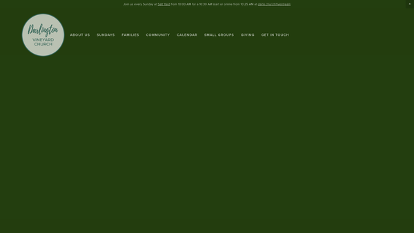 Screenshot of the Darlington Vineyard Church website