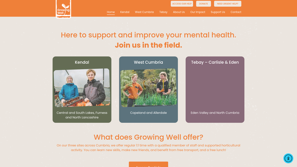 Screenshot of the Growing Well Limited website