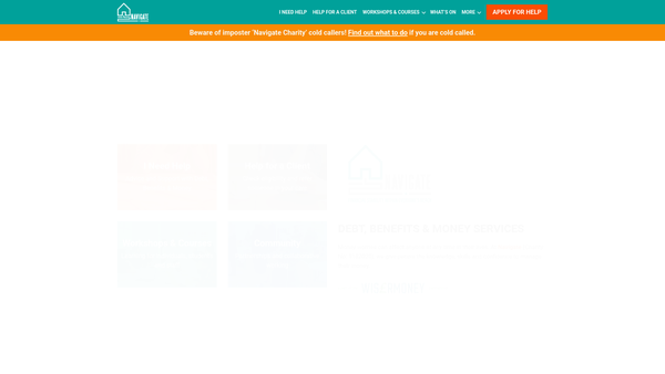 Screenshot of the Navigate website